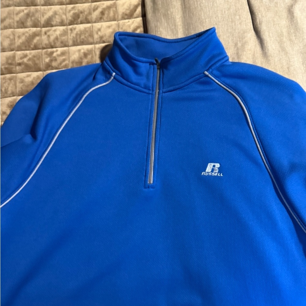 Russell Athletic Blue Zip Up Sweater